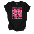 thumbnail image 1 of Trenz Shirt Company Women's Pink Out For Breast Cancer Awareness Bow Short Sleeve T-Shirt-Black-3X-Large, 1 of 1