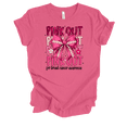 thumbnail image 1 of Trenz Shirt Company Women's Pink Out For Breast Cancer Awareness Bow Short Sleeve T-Shirt-Charity Pink-4X-Large, 1 of 4