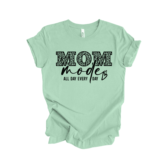 Trenz Shirt Company Women’s Short-Sleeve T-Shirt - Mom Mode All Day, Every Day Graphic Design-Mint-large