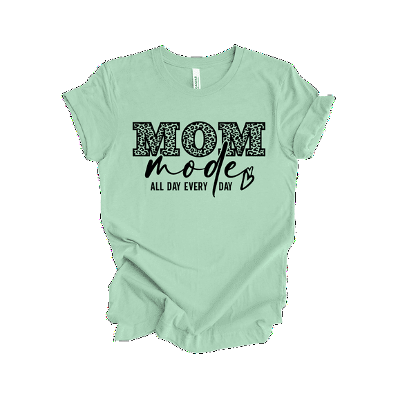 Trenz Shirt Company Women’s Short-Sleeve T-Shirt - Mom Mode All Day, Every Day Graphic Design-Mint-small