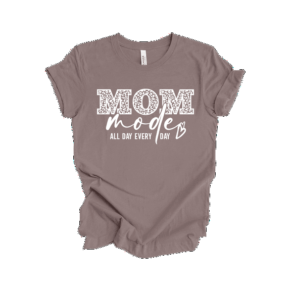 Trenz Shirt Company Women’s Short-Sleeve T-Shirt - Mom Mode All Day, Every Day Graphic Design-Pebble-small