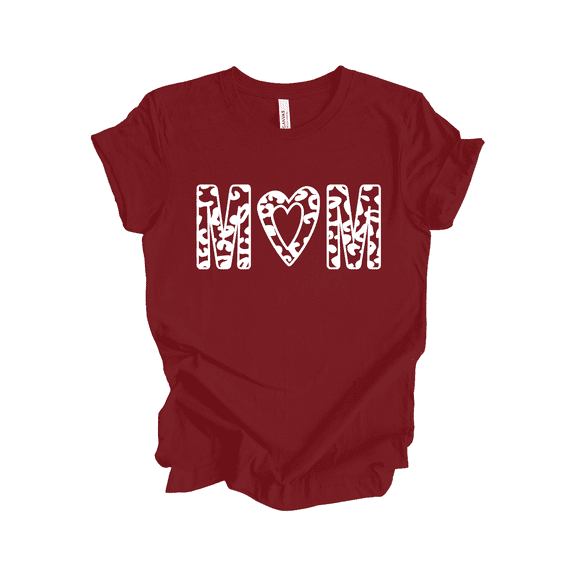 Trenz Shirt Company Women’s Short-Sleeve T-Shirt - Mom with Vine Heart Graphic Design-Cardinal-xxl