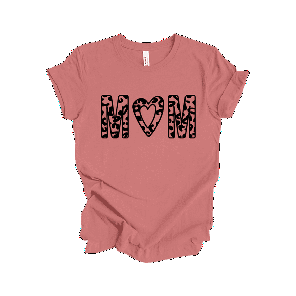 Trenz Shirt Company Women’s Short-Sleeve T-Shirt - Mom with Vine Heart Graphic Design-Mauve-small