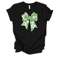 thumbnail image 1 of Trenz Shirt Company Women's St. Patrick's Day Green Clover Ditsy Bow Short Sleeve T-Shirt-Black-3X-Large, 1 of 1