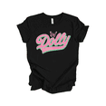 thumbnail image 1 of Trenz Shirt Company Women’s T-Shirt with Pink & Green Retro Script Design – Dolly Forever Graphic Tee-Black-Small, 1 of 2