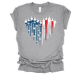 thumbnail image 1 of Trenz Shirt Company Women's USA America Plane Heart Flag Short Sleeve T-Shirt-Athletic Grey-4X-Large, 1 of 1