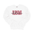 thumbnail image 1 of Trenz Shirt Company Womens Alabama Team Color Crimson Football Team Name Cursive Crewneck Sweatshirt-White-4xl, 1 of 1