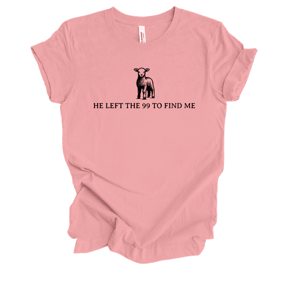 Trenz Shirt Company Womens Christian He Left 99 To Find Me Short Sleeve T-Shirt-Pink-3X-Large