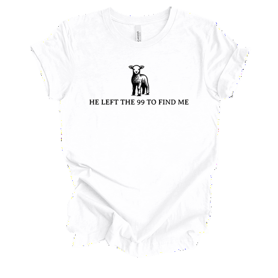 Trenz Shirt Company Womens Christian He Left 99 To Find Me Short Sleeve T-Shirt-White-Large