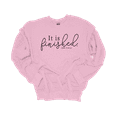 thumbnail image 1 of Trenz Shirt Company Womens Christian It Is Finished John 19:28-30 Crewneck Sweatshirt-Light Pink-Large, 1 of 1