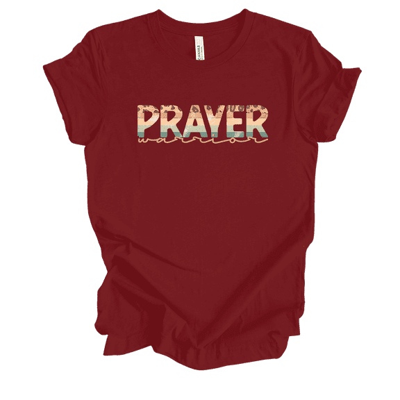 Trenz Shirt Company Womens Christian Prayer Warrior Multicolored Design Short Sleeve T-shirt Graphic Tee-Cardinal-medium