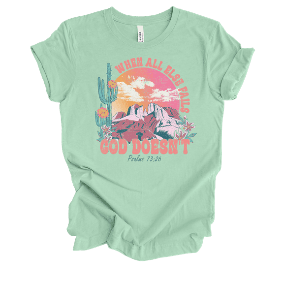 Trenz Shirt Company Womens Christian Psalms 73:26 Short Sleeve T-Shirt-Mint-Medium