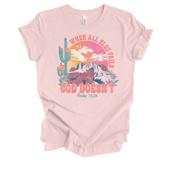 Trenz Shirt Company Womens Christian Psalms 73:26 Short Sleeve T-Shirt-Soft Pink-Medium