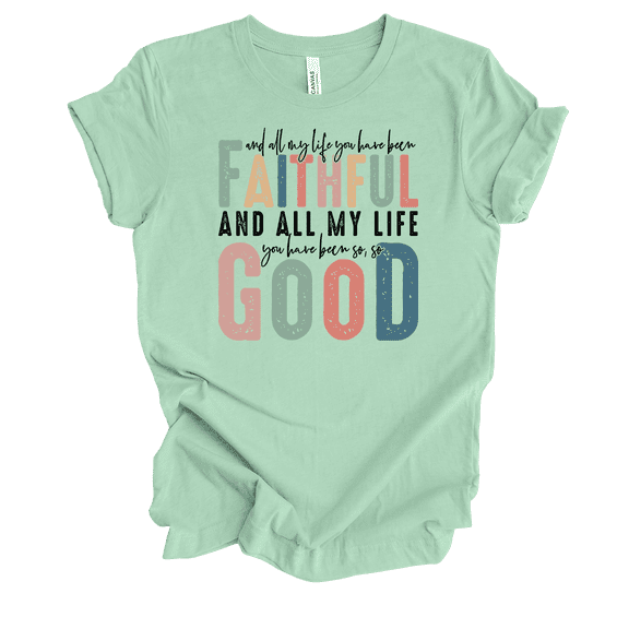 Trenz Shirt Company Womens Christian You Have Been Faithful Short Sleeve T-Shirt-Mint-4X-Large