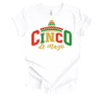 thumbnail image 1 of Trenz Shirt Company Womens Cinco De Mayo Sombrero Short Sleeve T-Shirt-White-5X-Large, 1 of 1