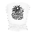 thumbnail image 1 of Trenz Shirt Company Womens Cute Black Print Tanned & Tipsy Short Sleeve T-Shirt-White-X-Large, 1 of 1