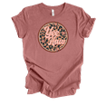thumbnail image 1 of Trenz Shirt Company Womens Cute Distressed Vintage Yee Haw Cheetah Print Circle Ladies Short Sleeve T-Shirt-Heather Mauve-3X-Large, 1 of 1