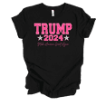 thumbnail image 1 of Trenz Shirt Company Womens Cute Girly Trump 2024 Cursive MAGA Short Sleeve T-Shirt-Black-3X-Large, 1 of 1