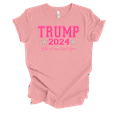 thumbnail image 1 of Trenz Shirt Company Womens Cute Girly Trump 2024 Cursive MAGA Short Sleeve T-Shirt-Pink-4X-Large, 1 of 1