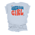thumbnail image 1 of Trenz Shirt Company Womens Cute Groovy American Girl Short Sleeve T-Shirt-Light Blue-Small, 1 of 1