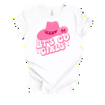 thumbnail image 1 of Trenz Shirt Company Womens Cute Pink Cowgirl Hat Let's Go Girls Bubble Letters Ladies Short Sleeve T-Shirt-White-XX-Large, 1 of 1