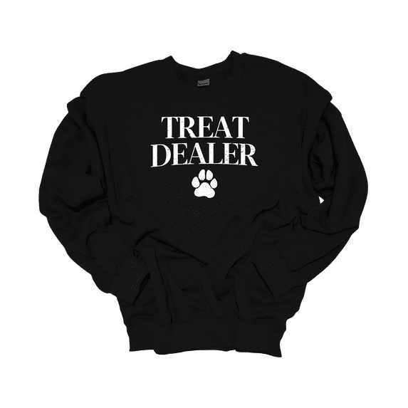 Trenz Shirt Company Womens Dog Treat Dealer Paw Print Crewneck Sweatshirt-Black-4X-Large