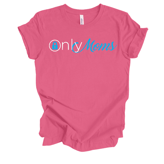 Trenz Shirt Company Womens Funny Cute Only Moms Short Sleeve T-Shirt-Charity Pink-Medium