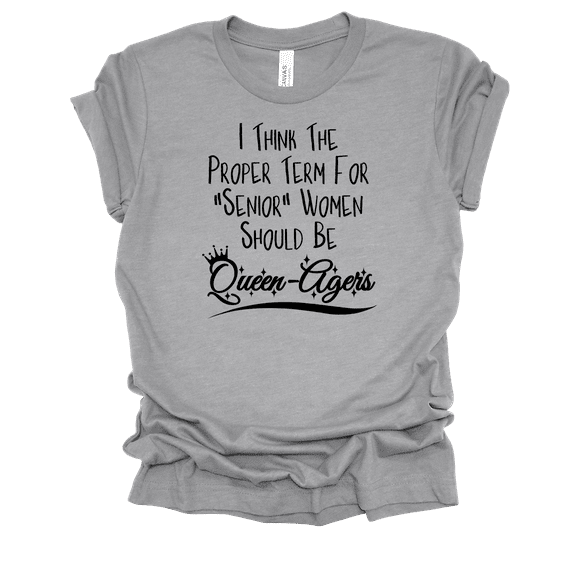 Trenz Shirt Company Womens Funny Cute Queenagers Short Sleeve T-Shirt-Athletic Grey-Medium