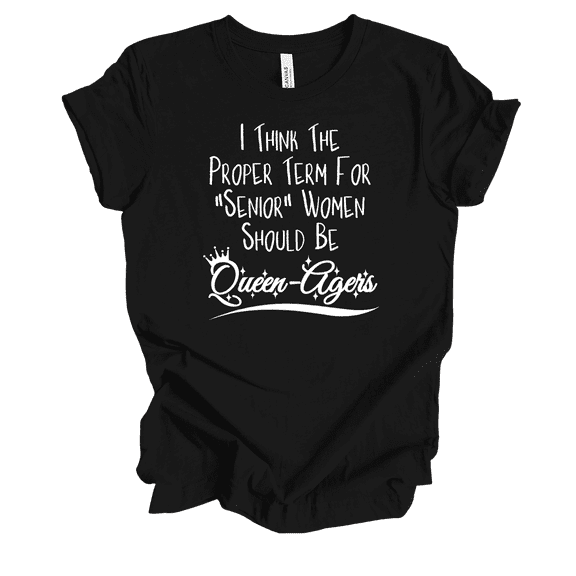 Trenz Shirt Company Womens Funny Cute Queenagers Short Sleeve T-Shirt-Black-3X-Large