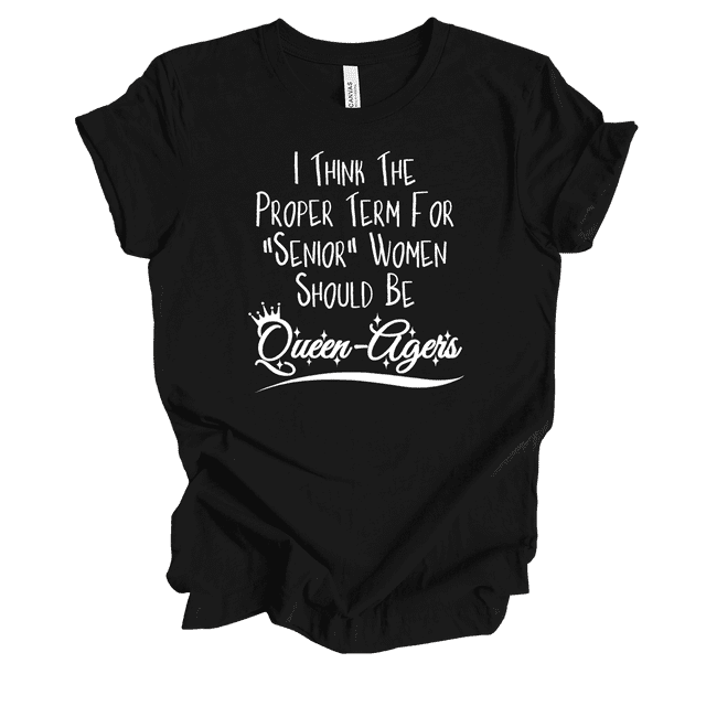 Trenz Shirt Company Womens Funny Cute Queenagers Short Sleeve T-Shirt-Black-5X-Large