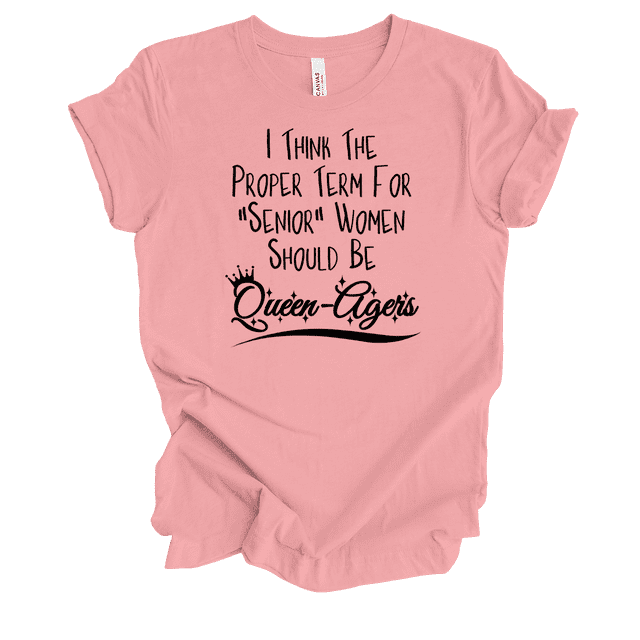 Trenz Shirt Company Womens Funny Cute Queenagers Short Sleeve T-Shirt-Pink-3X-Large