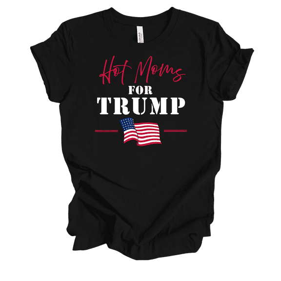 Trenz Shirt Company Womens Funny Hot Moms For Trump 2024 Short Sleeve T-Shirt-Black-X-Large