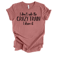 thumbnail image 1 of Trenz Shirt Company Womens Funny I Drive The Crazy Train Short Sleeve T-Shirt-Heather Mauve-Medium, 1 of 1