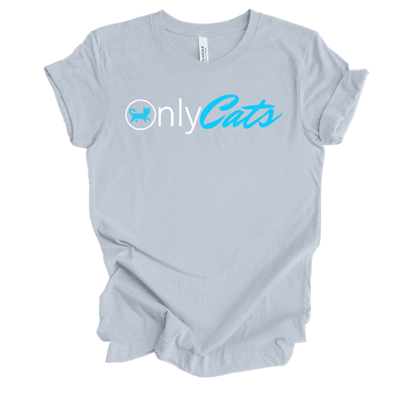 Trenz Shirt Company Womens Funny Only Cats Short Sleeve T-Shirt-Light Blue-X-Large