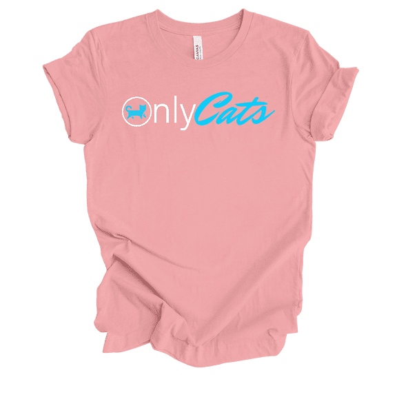 Trenz Shirt Company Womens Funny Only Cats Short Sleeve T-Shirt-Pink-3X-Large