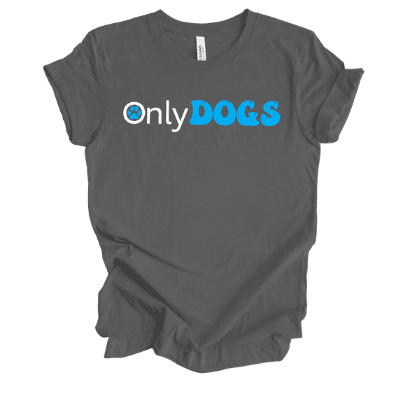 Trenz Shirt Company Womens Funny Only Dogs Short Sleeve T-Shirt-Asphalt-Small