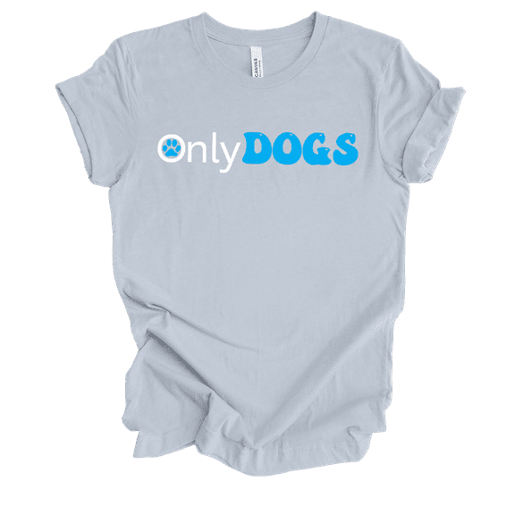 Trenz Shirt Company Womens Funny Only Dogs Short Sleeve T-Shirt-Light Blue-X-Large