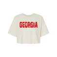 thumbnail image 1 of Trenz Shirt Company Womens Georgia Football Team Color Red and Black Distressed Georgia State Name Bulldogs Jersey Crop Tee-Vintage White-xxl, 1 of 1