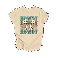 thumbnail image 1 of Trenz Shirt Company Womens Graphic T-Shirt - Howdy, Cow Print Bow Design-Soft Cream-small, 1 of 1