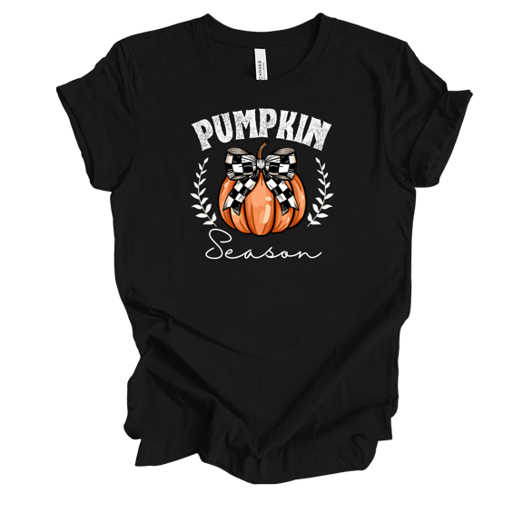 Trenz Shirt Company Womens Halloween Fall Pumpkin Season Short Sleeve T-shirt-Black-small