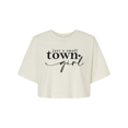 thumbnail image 1 of Trenz Shirt Company Womens Just A Small Town Girl Tee Heart Jersey Crop Tee-Vintage White-medium, 1 of 1