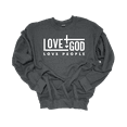 thumbnail image 1 of Trenz Shirt Company Womens Love God Love People Christian Crewneck Sweatshirt-Heather Grey-Medium, 1 of 1
