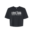 thumbnail image 1 of Trenz Shirt Company Womens Love God Love People Christian Jersey Crop Tee-Black-xxl, 1 of 1