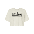 thumbnail image 1 of Trenz Shirt Company Womens Love God Love People Christian Jersey Crop Tee-Vintage White-xl, 1 of 1