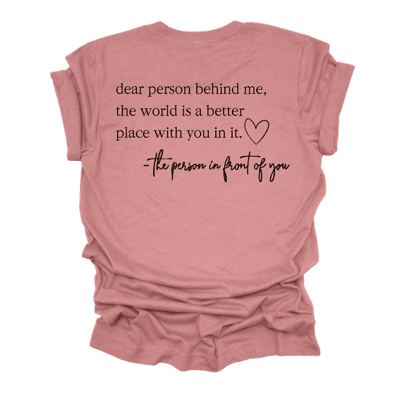 Trenz Shirt Company Womens Mental Health Dear Person Behind Me Short Sleeve T-Shirt-Heather Mauve-Small