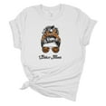 thumbnail image 1 of Trenz Shirt Company Womens Messy Bun Biker Mom Short Sleeve Graphic T-Shirt-White-medium, 1 of 1