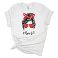 thumbnail image 1 of Trenz Shirt Company Womens Messy Bun Heart Print Mom Life Short Sleeve Graphic T-Shirt, White-3XL, 1 of 4