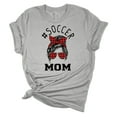 thumbnail image 1 of Trenz Shirt Company Womens Messy Bun Plaid Soccer Mom Short Sleeve Graphic T-Shirt, Athletic Heather-Small, 1 of 4