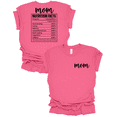thumbnail image 1 of Trenz Shirt Company Womens Mom Nutritional Fun Facts Front and Back Print, Mothers Day Gifts For Mom, Charity Pink-3X-Large, 1 of 1