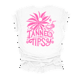 thumbnail image 1 of Trenz Shirt Company Womens Pink Print Palm Tree Tan & Tipsy Short Sleeve T-Shirt-White-Small, 1 of 1